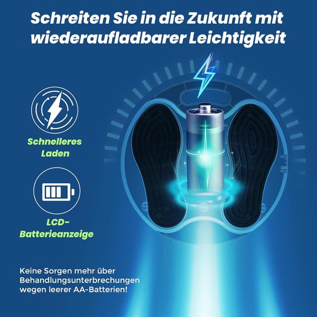 Detalle de Medic Durchblutungsstimulator für Füße & Beine – EMS/TENS Fußmassagegerät mit 4 TENS-Pads