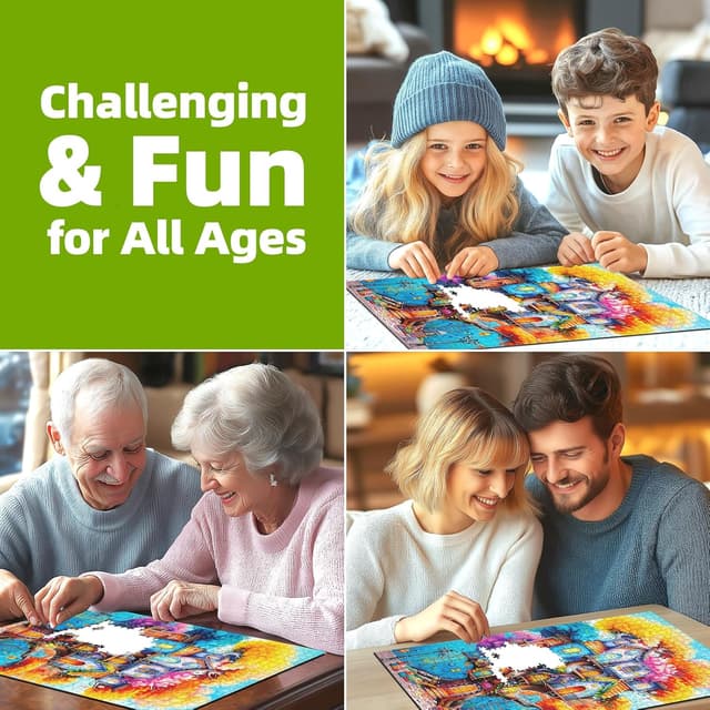 Detalle de Blueforest 1000-Piece Adult Jigsaw Puzzle (Whimsical Tree House Fantasy Art)