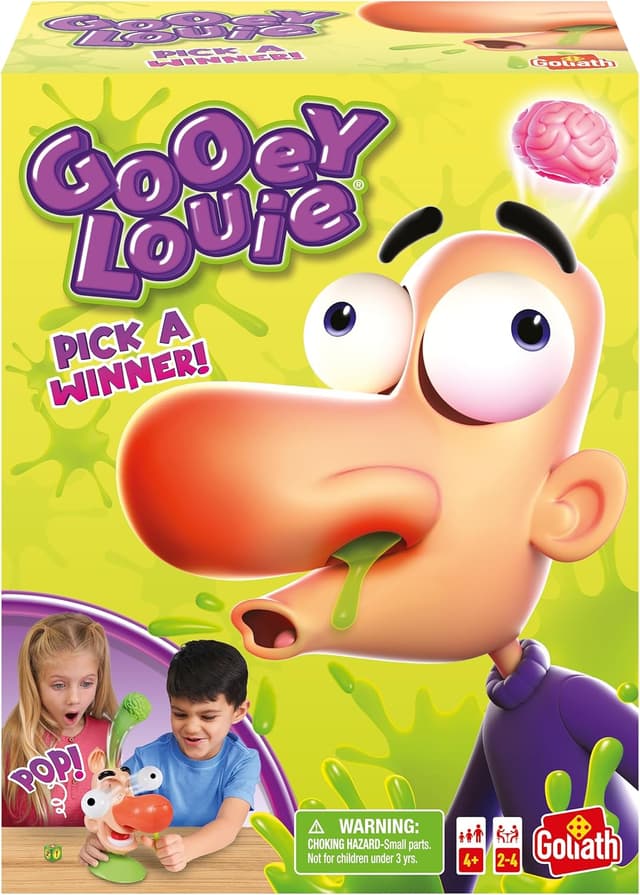 Detalle de Goliath Gooey Louie Game: Pull Gooeys Out of Louie's Nose (Ages 4+, 2–4 Players)