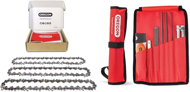 Detalle de Oregon 90PX052E 3-Pack AdvanceCut chainsaw chain + universal field sharpening kit (for 14-inch / 35cm bars)