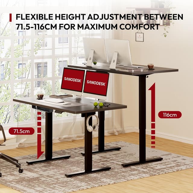 Thumbnail 5 de SANODESK 120 x 60cm Electric Standing Desk