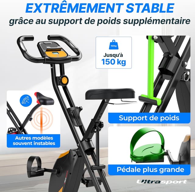 Thumbnail 5 de Ultrasport F-Bike Pro Vélo d’appartement pliable