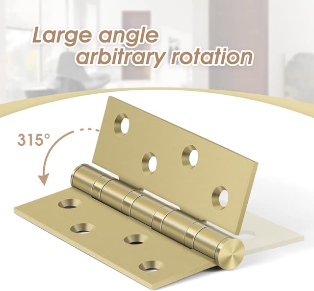 Detalle de AOLISHENG 4 inch (100mm) x 75mm stainless steel heavy duty door hinges – 1 pair