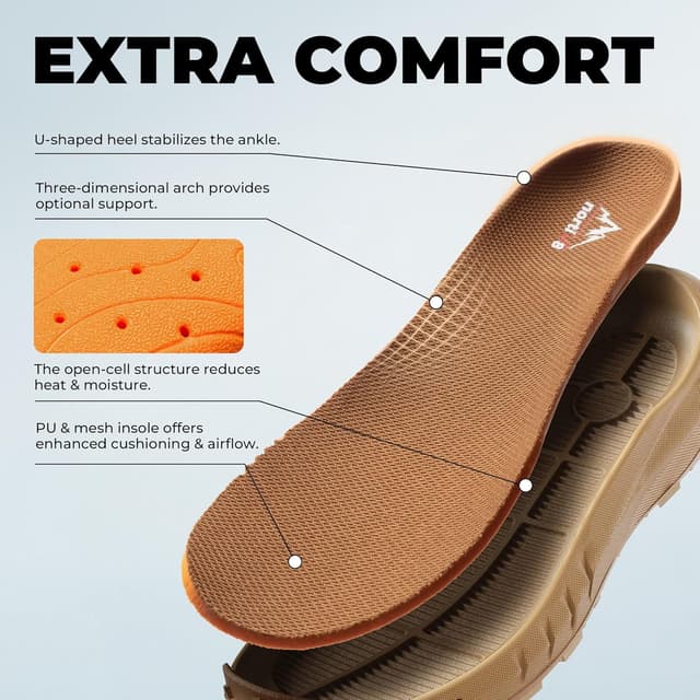 Detalle de NORTIV 8 Stivali tattici militari da uomo con cerniera laterale e suola ammortizzata