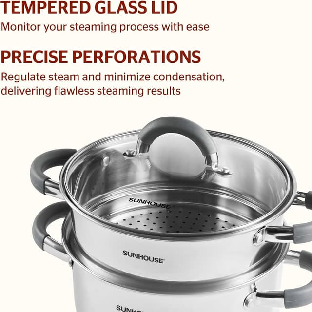 Thumbnail 5 de SUNHOUSE 3-Quart Steamer Pot for Vegetables 🍲