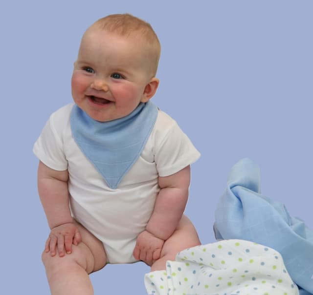 Detalle de MuslinZ 6-pack Muslin Squares Baby Burp Cloths (70x70cm) – Blue Combo