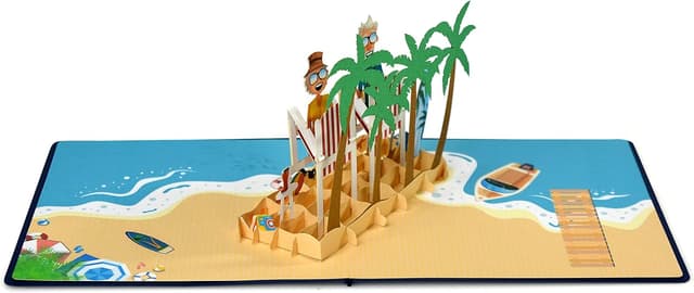 Detalle de CUTPOPUP Beach Funny Couple Anniversary Card – pop-up 3D wedding & anniversary card (5 x 5) with envelope