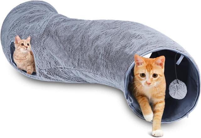 Imagen de Nobleza Tunnel per gatti in peluche S con palla, L108ר25 cm 🐱 en OfertitasTOP