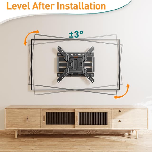 Detalle de ELIVED Support mural ultra fin pour téléviseurs de 26 à 60 pouces (pivotant et inclinable) VESA max 400 x 400 mm