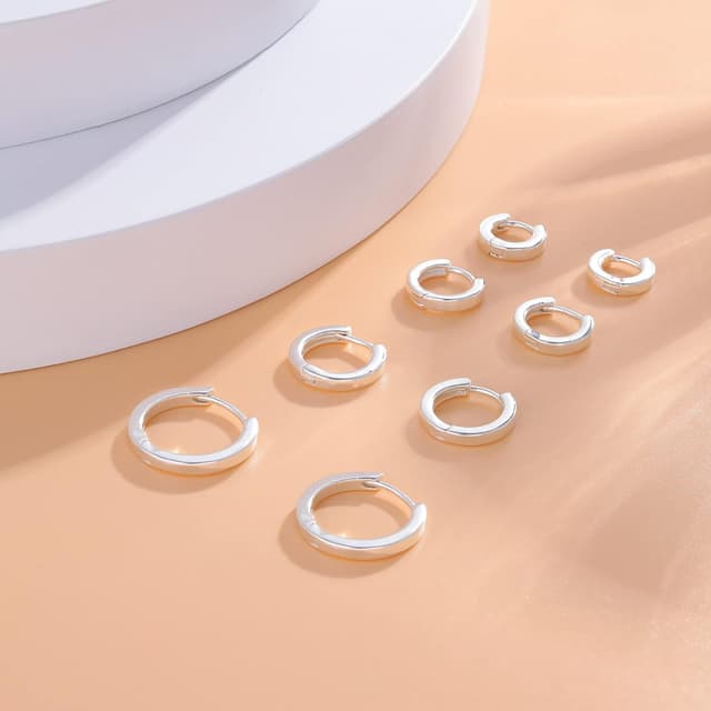 Detalle 2 de MOROTOLE 4 Paar Creolen 6–14 mm 925 Silber