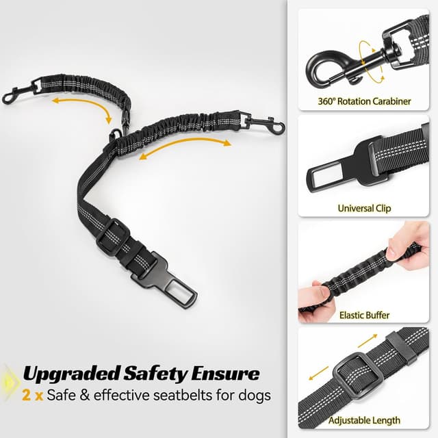 Thumbnail 6 de Petsfit Hund Autositz für kleine/mittlere Hunde (58 x 42 x 34 cm) – mit 2 Sicherheitsgurten