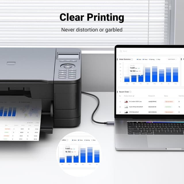 Thumbnail 3 de UGREEN USB B to USB‑C 1m printer cable