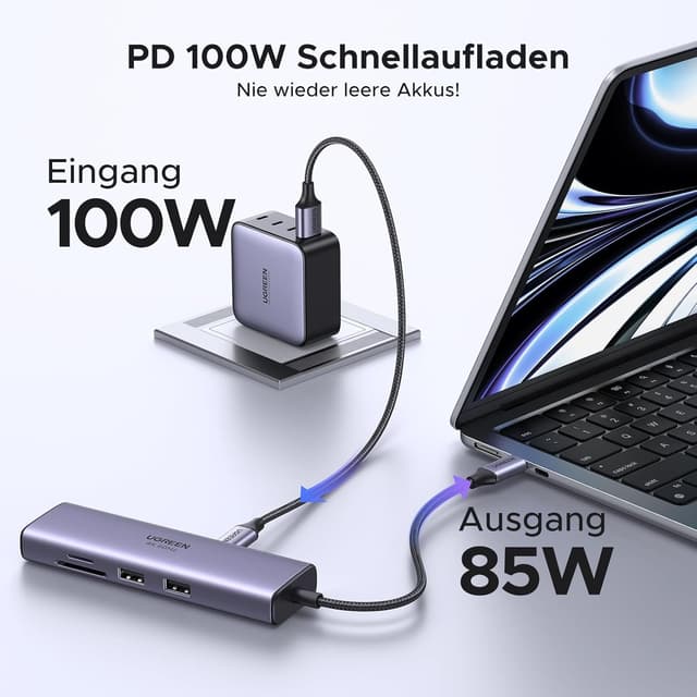 Detalle 2 de UGREEN Revodok 107 USB‑C Hub 7‑in‑1 mit Ethernet