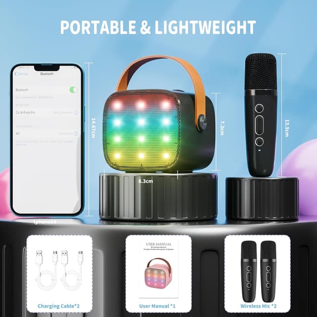 Thumbnail 5 de Ankuka Karaoke per bambini con 2 microfoni 🎤