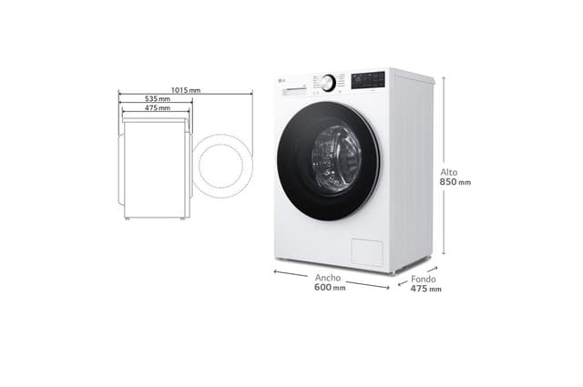 Detalle 2 de LG F2X50S8TLC Lavadora 8 kg, 1.200 rpm