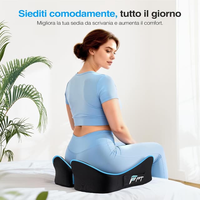 Detalle de POOTACK Cuscino per sedia in memory foam con rivestimento lavabile e base antiscivolo