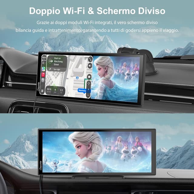 Detalle 2 de Carpuride W125P schermo CarPlay wireless con app di streaming, 11,26" e telecamera posteriore