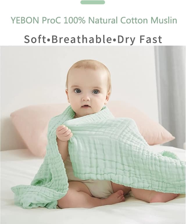 Thumbnail 3 de YeBon 6-Layer Baby Muslin Bath Towels 41x41