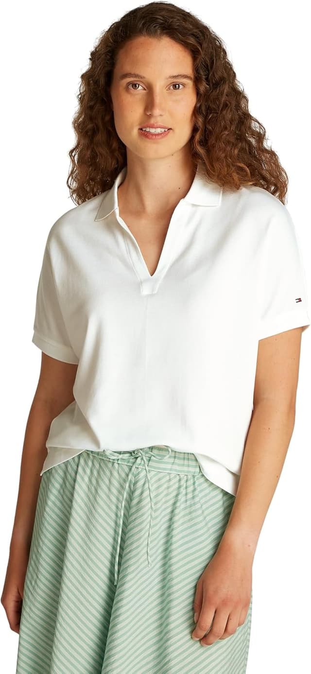 Thumbnail 4 de Tommy Hilfiger Damen Poloshirt Lyocell Relaxed