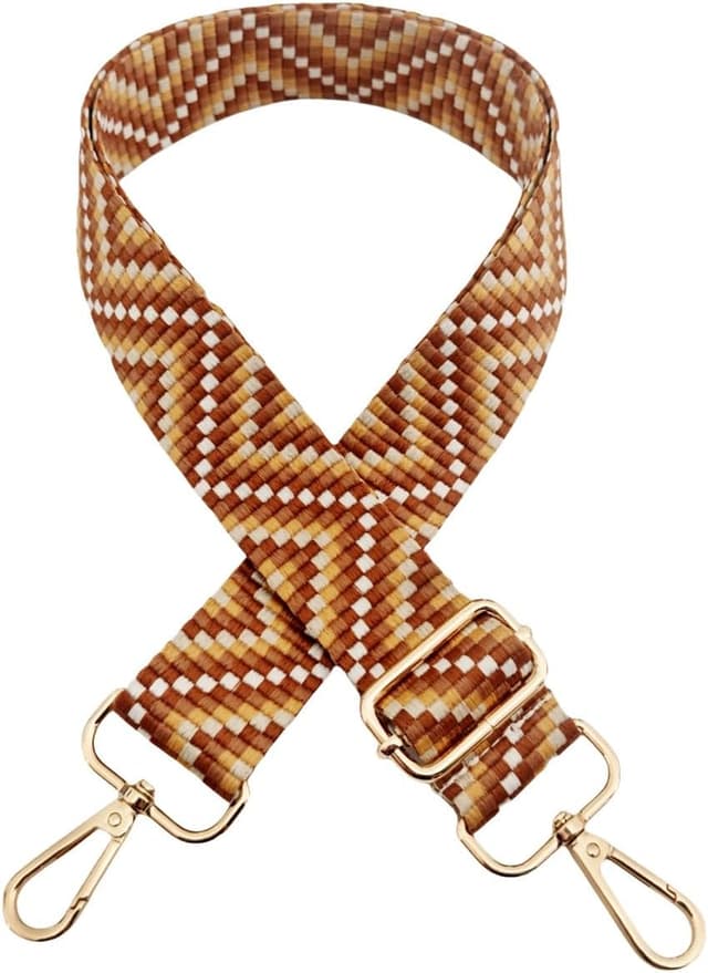 Detalle de Verstellbarer Taschengurt mit Karabiner (3,8 cm breit) – Wechselgurt für Damen, Gelbbraun