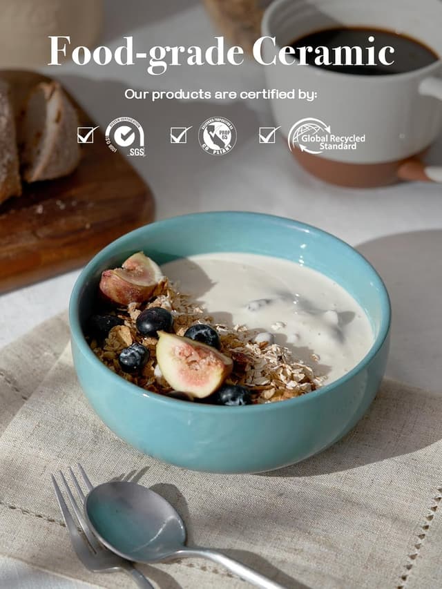 Thumbnail 1 de DOWAN 22 oz Ceramic Soup Bowl set of 4 🥣