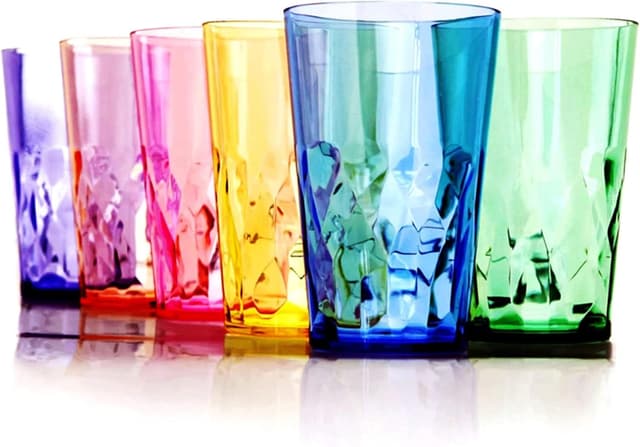 Detalle de SCANDINOVIA 1 Pint Unbreakable Tritan Drinking Glasses (Set of 6) – BPA Free, Stackable