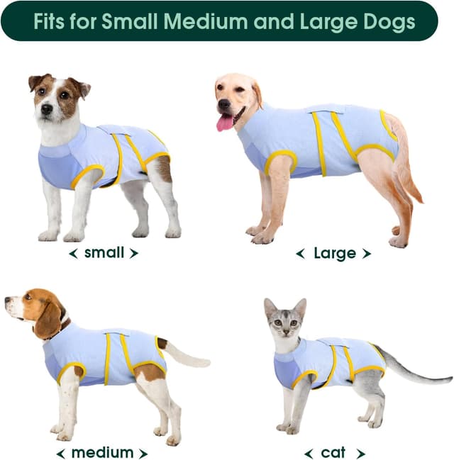 Detalle de Kuoser Recovery Suit for Dogs & Cats After Surgery — E-Collar/Cone Alternative Dog Onesie for Abdominal Wounds