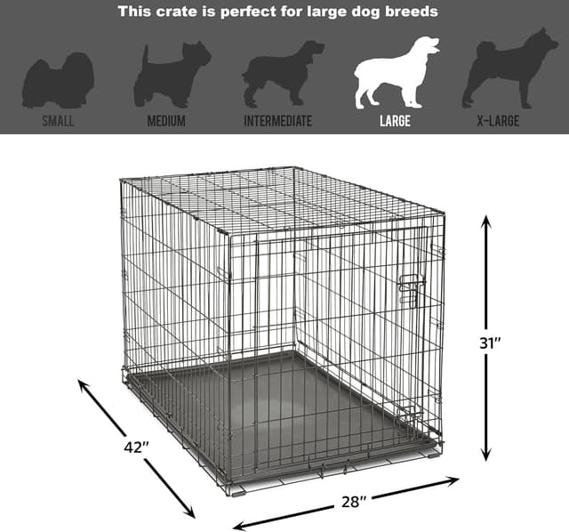 Thumbnail 6 de New World Single Door Folding Metal Dog Crate (106 cm) with Enhanced Security