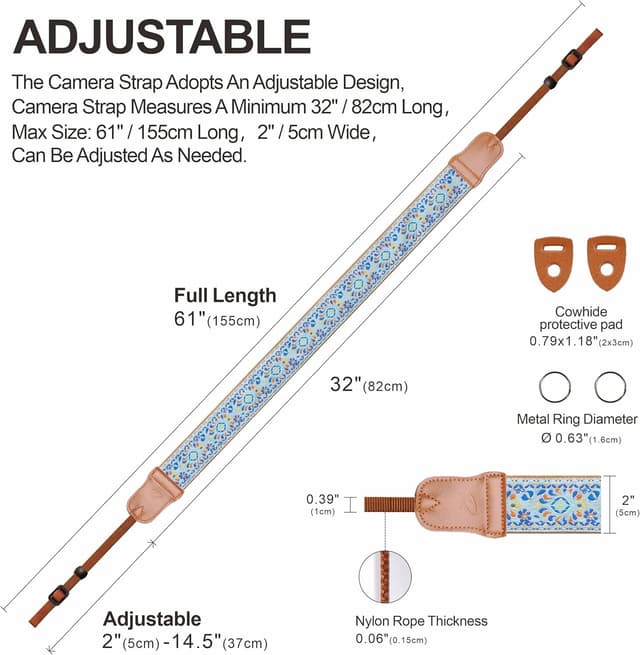 Detalle 2 de Padwa Lifestyle Kameragurt 5 cm breit Vintage