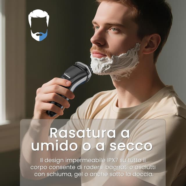 Detalle 2 de SweetLF Rasoio elettrico uomo 9000 RPM