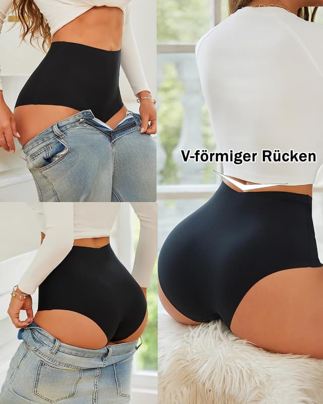 Detalle 2 de Nahtlose High Waist Slips für Damen, 3er-Pack
