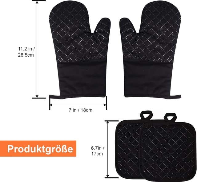 Thumbnail 6 de Clocness Topflappen Handschuh 4er Set bis 250°C