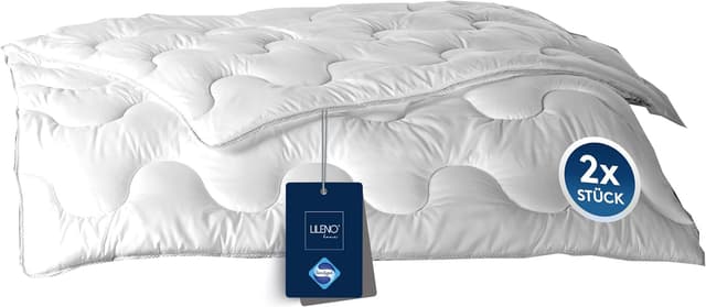 Detalle de LILENO HOME Ganzjahres-Bettdecke 135x200 cm (2er Set) – kochfest bis 95 °C, allergikergeeignet