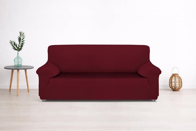 Thumbnail 6 de Textilhome Copridivano 2 posti con braccioli rosso, fodera elasticizzata antigraffio per gatti (130–180 cm)