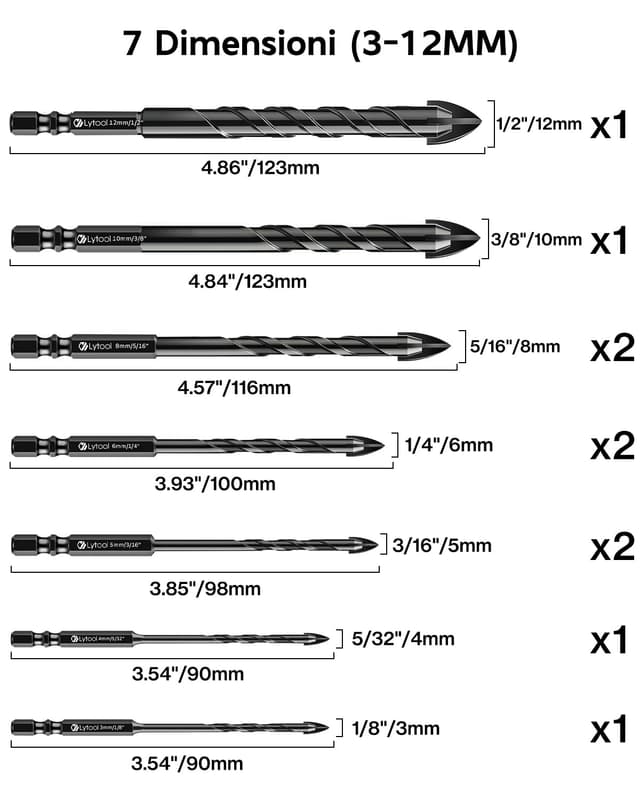 Thumbnail 1 de Lytool 10 Punte Trapano Gres Porcellanato 3-12 mm