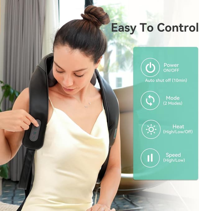 Thumbnail 6 de Snailax verbessertes 4D kabelloses Nackenmassagegerät mit Wärme & Shiatsu-Knetmassage