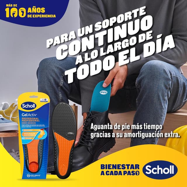 Detalle 2 de Scholl GelActiv Plantillas para Hombre, talla 40–46,5 👞