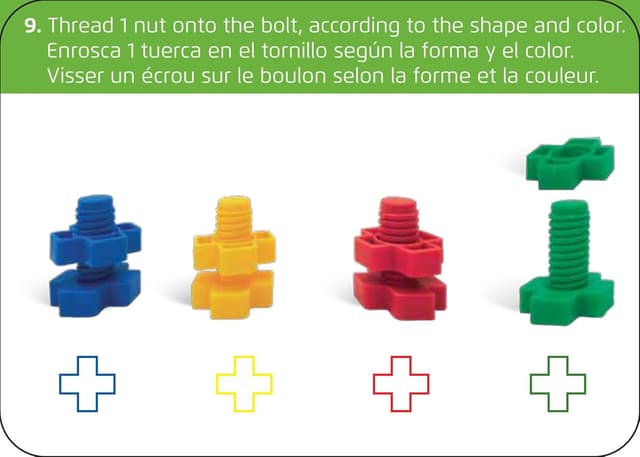 Detalle 2 de Edushape BSM Edushape vis et boulons en plastique colorés – 48 pièces (à partir de 18 mois, ED 929048)