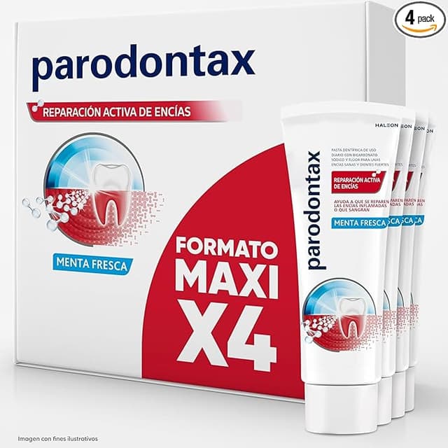 Detalle de Parodontax Reparación de Encías Inflamadas Menta Pack 4x75 ml🦷