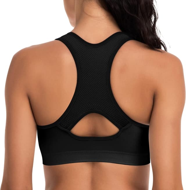 Detalle de Women’s Racerback Sports Bras with Removable Pads — High-Impact Athletic Tank Top Bra for Yoga & Workouts