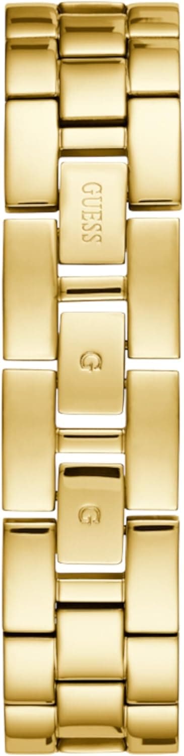 Detalle de GUESS Damen Armbanduhr Aurora – goldfarbenes Edelstahlband, Quarz, Mineralglas, 36,5 mm