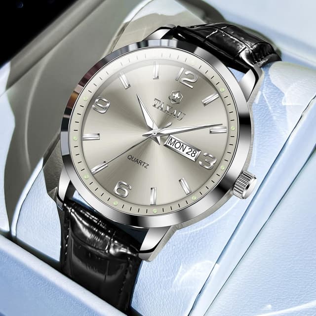 Thumbnail 4 de Taxau Herren Chronograph Uhr mit Lederarmband