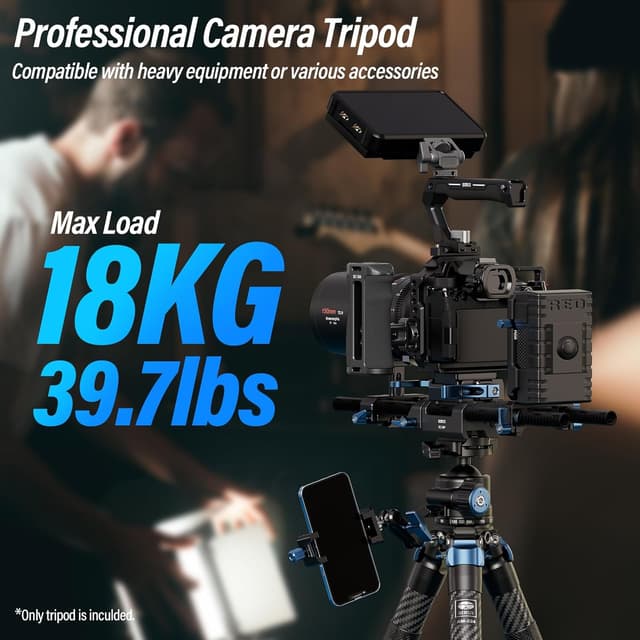 Detalle de SiRUI AM-324 Carbon Fibre Travel Tripod (57 in) with No Centre Column Design