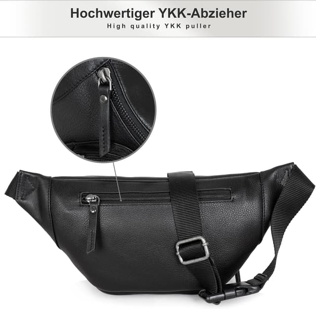 Thumbnail 6 de Marc Peter Varadero Bauchtasche aus Leder (Schwarz) mit Wechselgurt – Gürteltasche & Crossbody für Herren