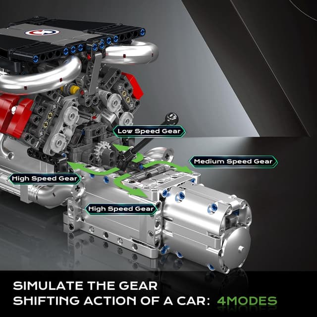 Thumbnail 4 de Mould King 10203 V-8-Motor mit 1.169 Teilen
