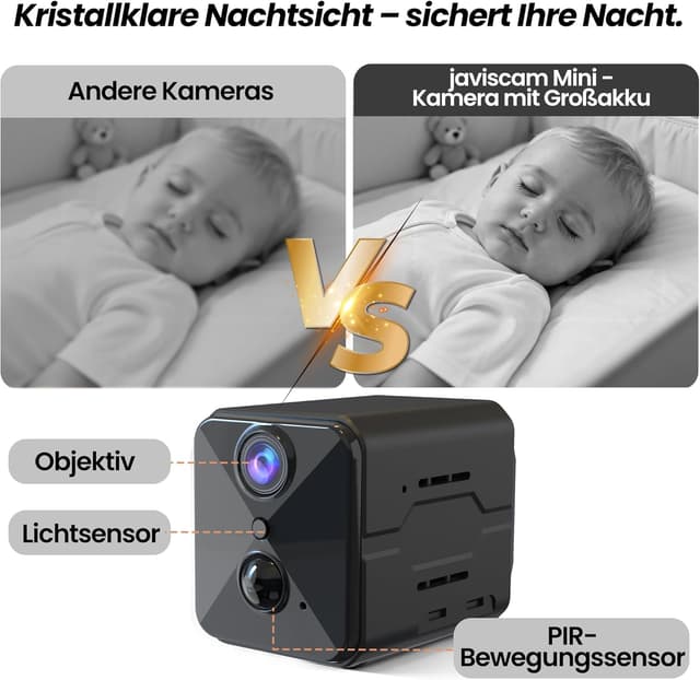 Detalle de 4K Mini Kamera für Innen, 2800 mAh Akku