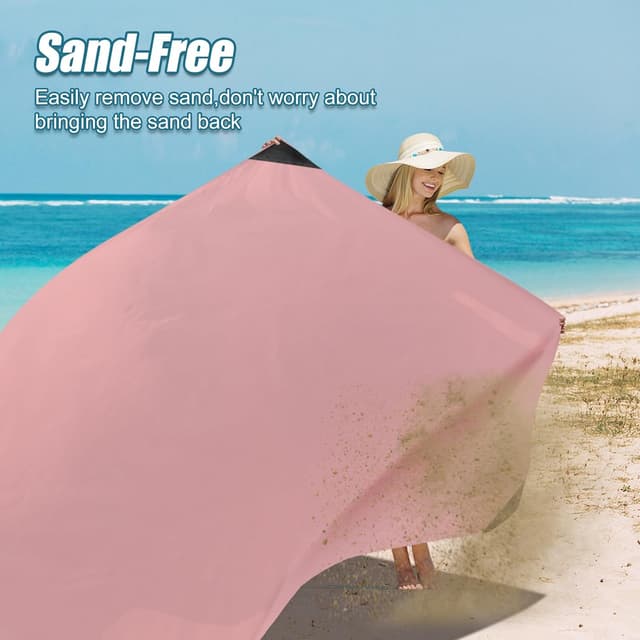Detalle de Odoland Outdoor Pocket Travel Blanket Beach Mat (Waterproof, Sand Proof) – Picnic Blanket, Pink