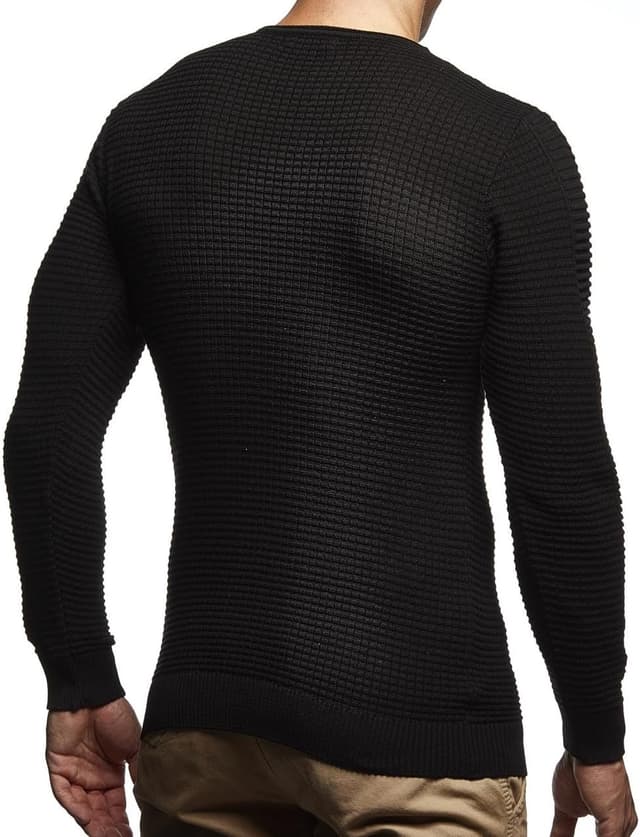 Detalle 2 de Leif Nelson Pull en tricot fin à col rond pour homme (Regular Fit)