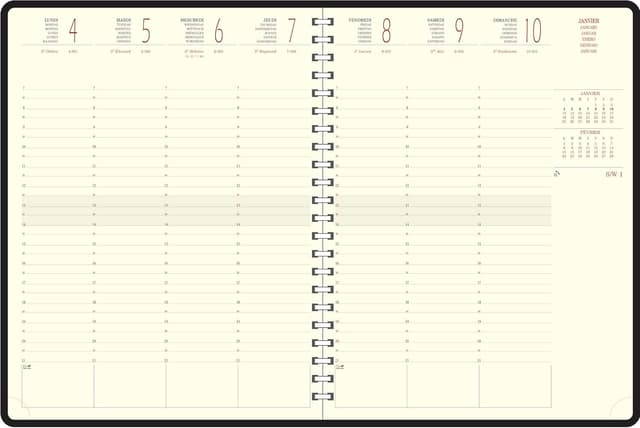 Detalle de EXACOMPTA Agenda semainier de bureau Eurotime 27S noir