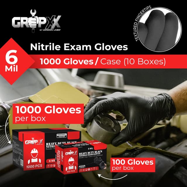 Thumbnail 1 de London Labs Heavy Duty 6 Mil Nitrile Gloves 1000pc